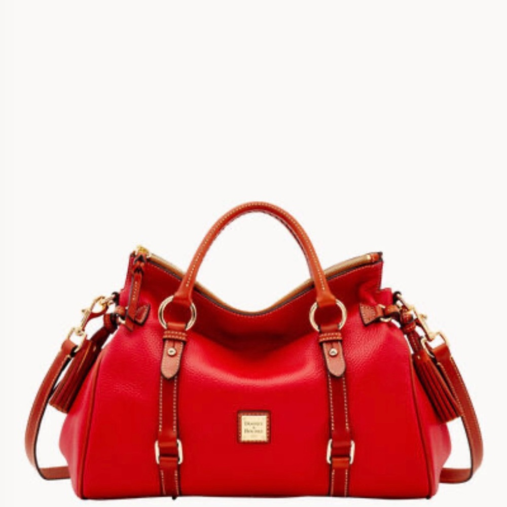 Dooney and bourke red florentine satchel bag